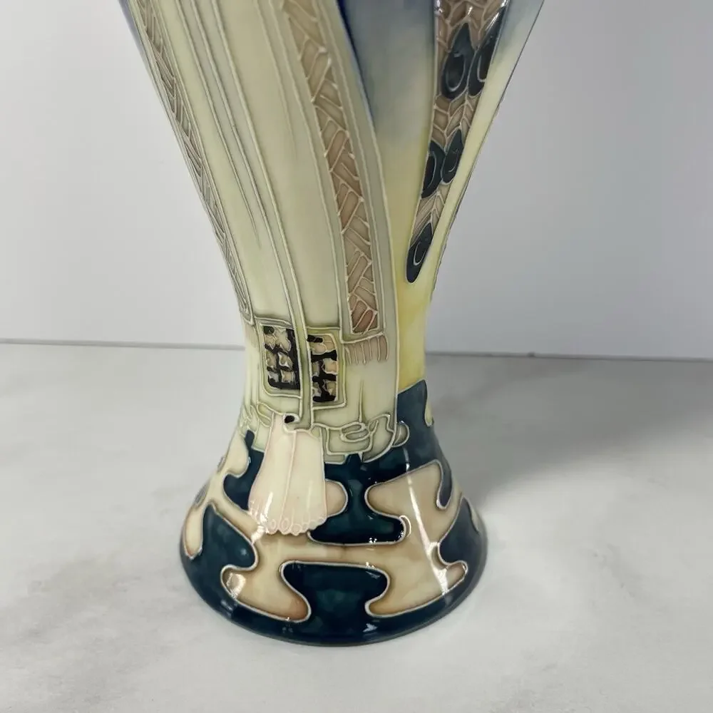 Old Tupton Ware Tube Lined Hand Painted Ceramic Vase ANGEL SUN 10.5” Tall